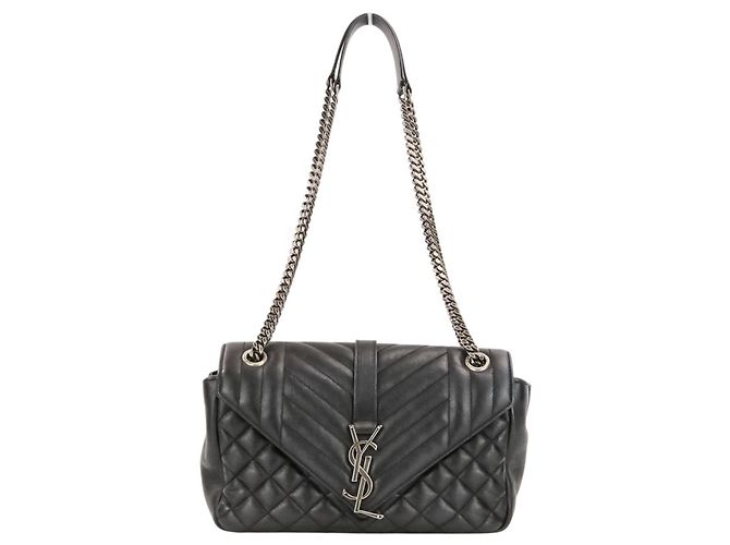Borsa a tracolla in pelle Yves Saint Laurent Classic Small Satchel Nero - vista 2