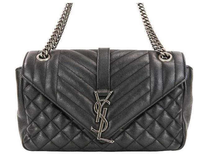 Borsa a tracolla in pelle Yves Saint Laurent Classic Small Satchel Nero - vista 3