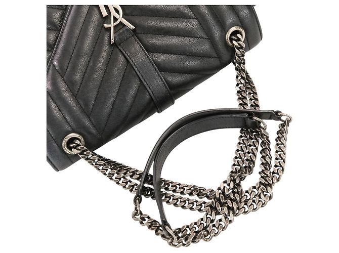 Borsa a tracolla in pelle Yves Saint Laurent Classic Small Satchel Nero - vista 7