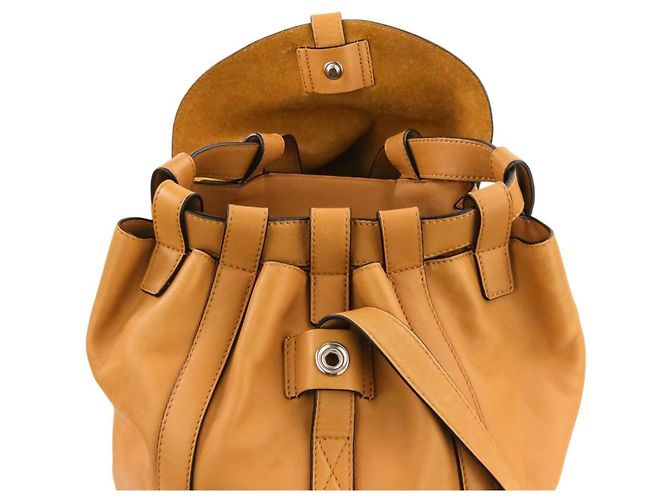 Loewe Leather Drawstring Backpack Brown Camel - view 10