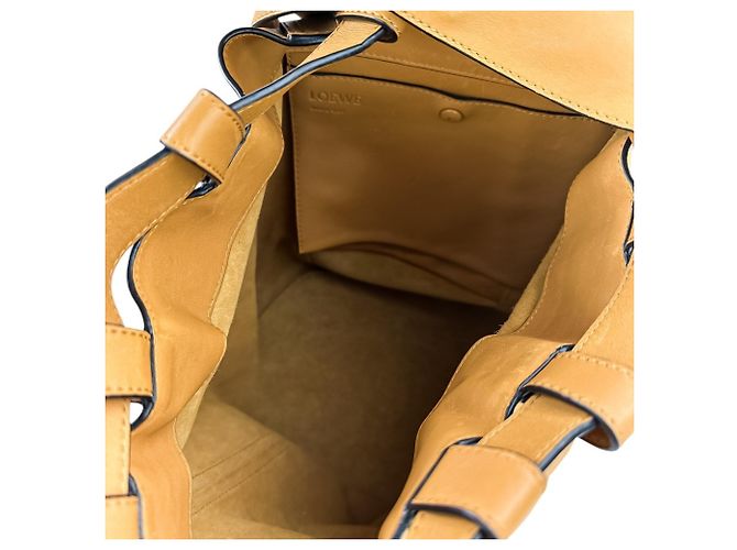 Loewe Leather Drawstring Backpack Brown Camel - view 11