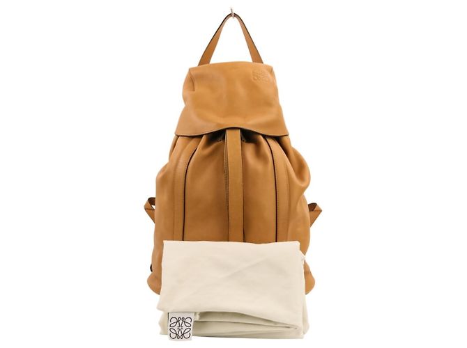 Loewe Leather Drawstring Backpack Brown Camel - view 13