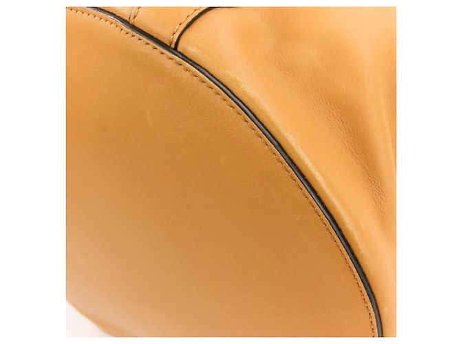 Loewe Leather Drawstring Backpack Brown Camel - view 16