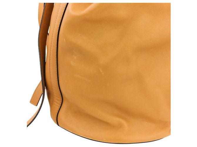 Loewe Leather Drawstring Backpack Brown Camel - view 18