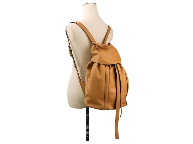 Loewe Leather Drawstring Backpack Brown Camel - view 2