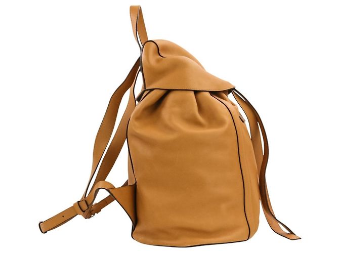 Loewe Leather Drawstring Backpack Brown Camel - view 4