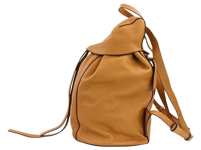 Loewe Leather Drawstring Backpack Brown Camel - view 5