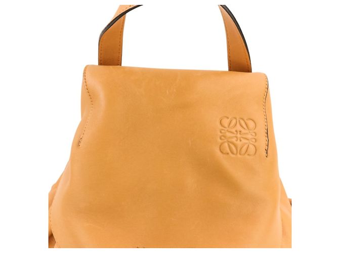 Loewe Leather Drawstring Backpack Brown Camel - view 7