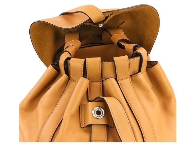 Loewe Leather Drawstring Backpack Brown Camel - view 9