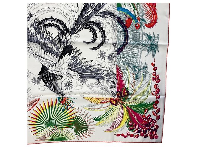 Hermès HERMES Carré 90 Mythiques Phoenix Seidentuch Weiß Mehrfarben - Ansicht 2