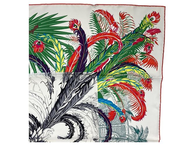 Hermès HERMES Carré 90 Mythiques Phoenix Seidentuch Weiß Mehrfarben - Ansicht 3