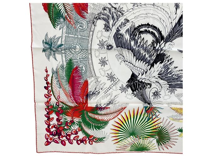 Hermès HERMES Carré 90 Mythiques Phoenix Seidentuch Weiß Mehrfarben - Ansicht 4