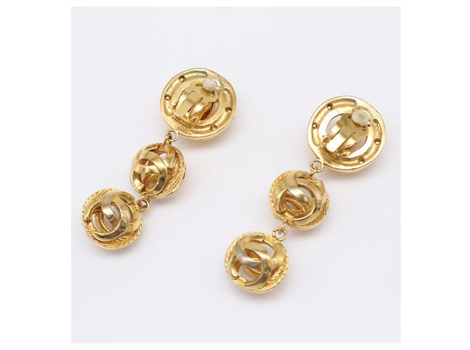 Timeless Pendientes de clip redondo Chanel Coco Mark Dorado - vista 2