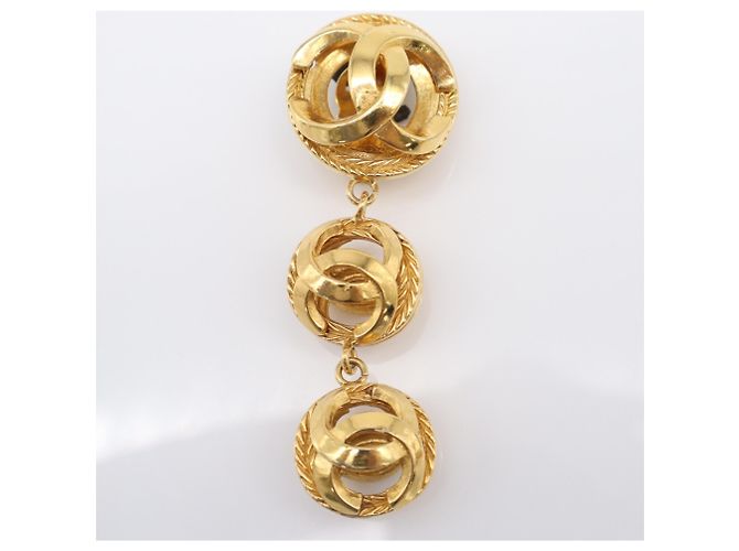 Timeless Pendientes de clip redondo Chanel Coco Mark Dorado - vista 5