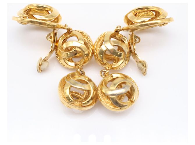 Timeless Pendientes de clip redondo Chanel Coco Mark Dorado - vista 7