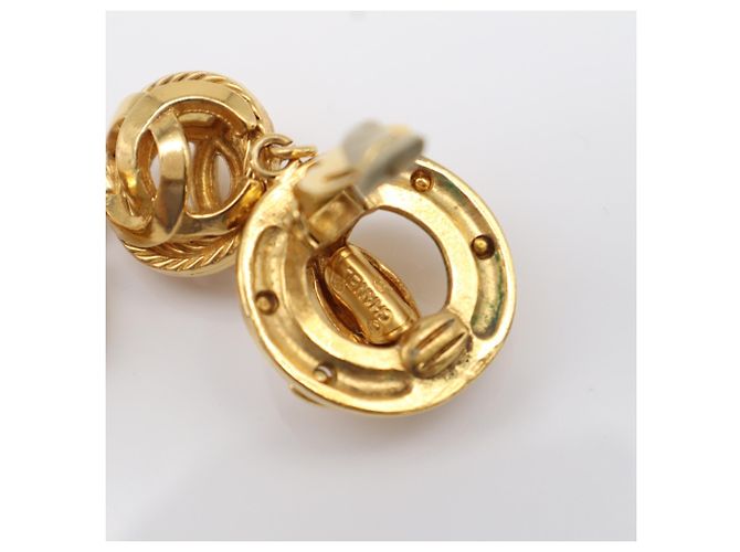 Timeless Pendientes de clip redondo Chanel Coco Mark Dorado - vista 9