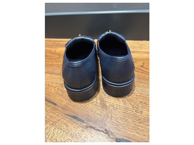 Chanel Mocassini in pelle trapuntata blu navy Blu scuro - vista 5