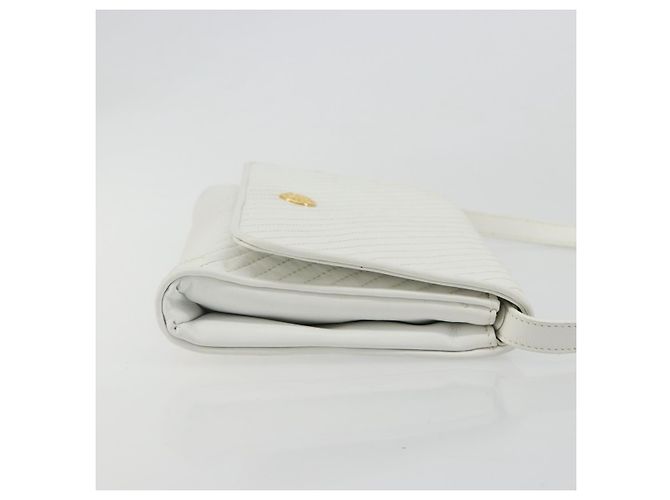 Céline Celine Vintage Flap in pelle trapuntata Bianco - vista 3