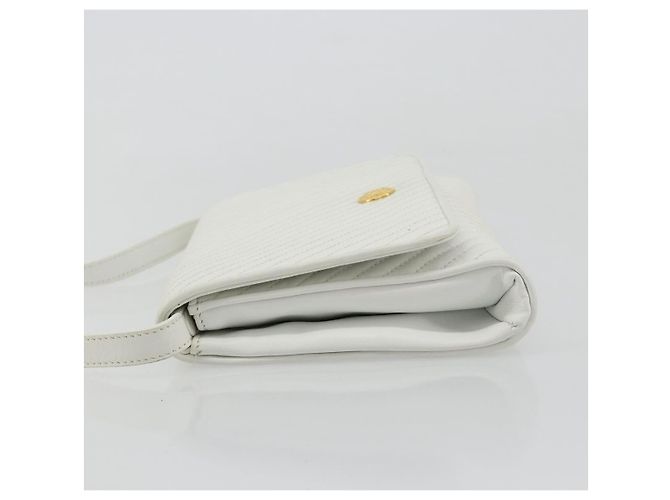 Céline Celine Vintage Flap in pelle trapuntata Bianco - vista 4