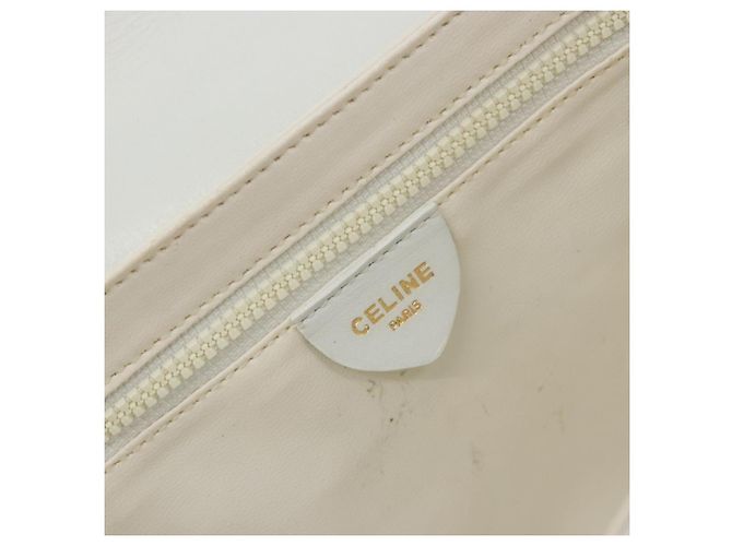 Céline Celine Vintage Flap in pelle trapuntata Bianco - vista 6