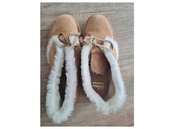 Stivaletti Clarks x Sandro in scamosciato e pelle di pecora Beige - vista 2
