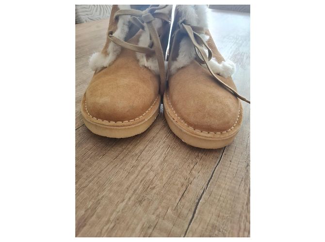 Stivaletti Clarks x Sandro in scamosciato e pelle di pecora Beige - vista 3