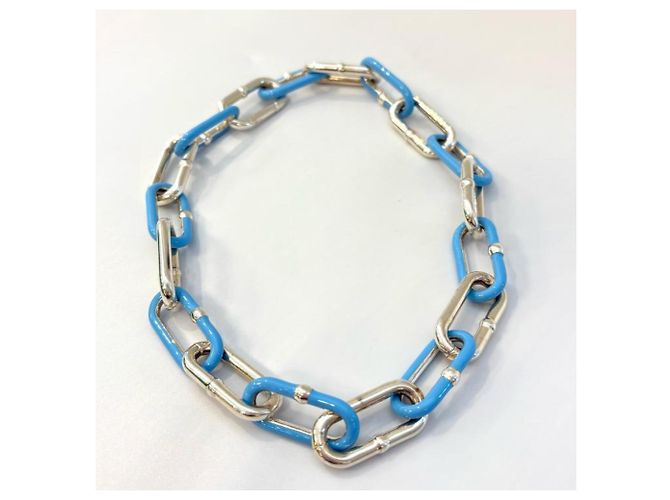 Collana choker a catena SV925 Bottega Veneta Argento Blu - vista 2