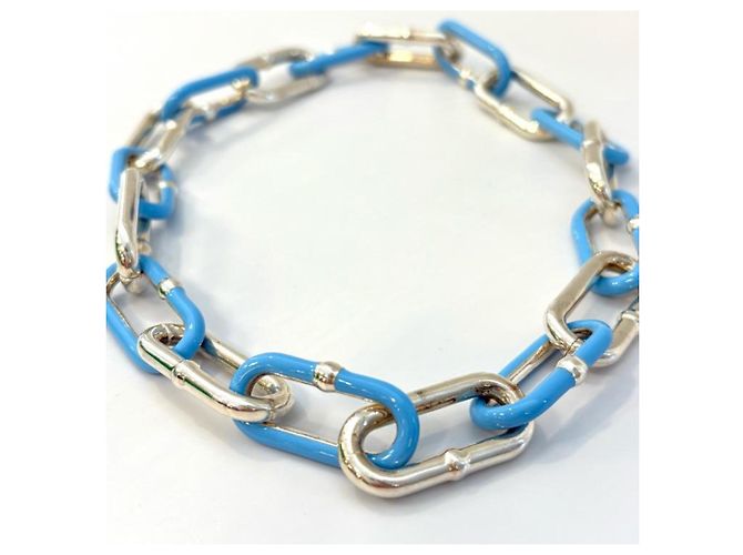 Collana choker a catena SV925 Bottega Veneta Argento Blu - vista 3