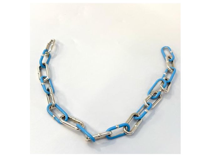 Collana choker a catena SV925 Bottega Veneta Argento Blu - vista 4