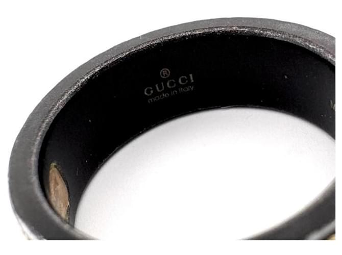 GUCCI Interlocking G Icon Band Ring Schwarz Golden - Ansicht 3