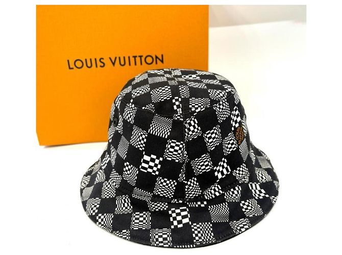 Louis Vuitton Reversible Distorted Damier Bucket Hat Schwarz Weiß - Ansicht 2