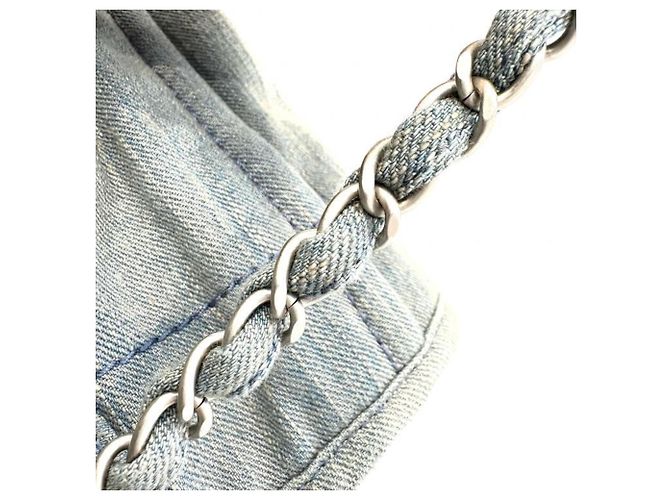 Borsa Shopping Chanel Deauville Medium AS3351 Blu chiaro - vista 12