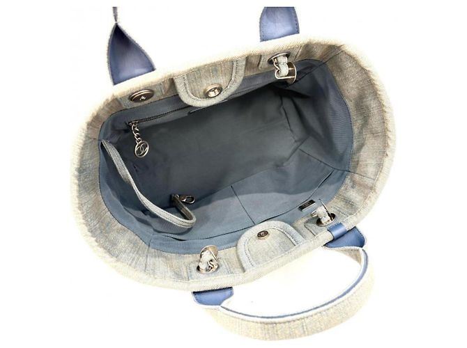 Borsa Shopping Chanel Deauville Medium AS3351 Blu chiaro - vista 5