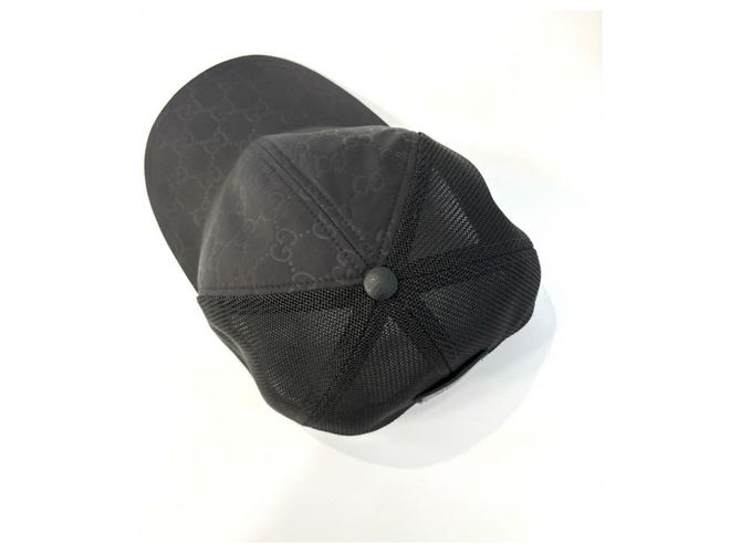Gucci GG Pattern Nylon Mesh Baseball Cap Black - view 5