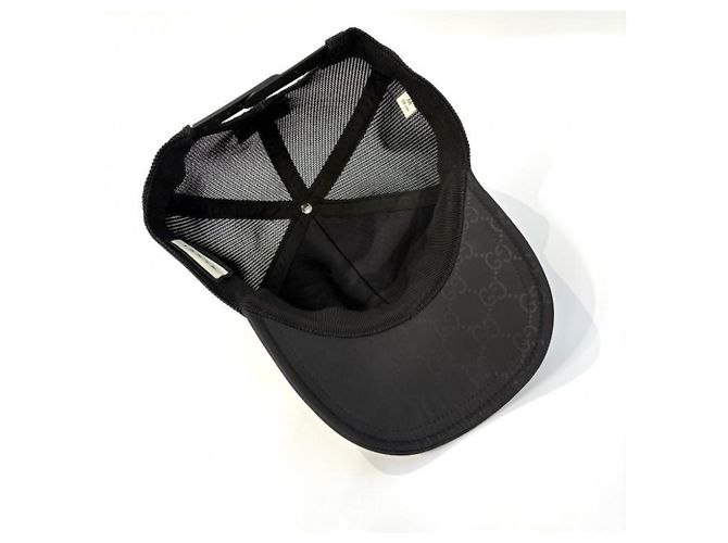 Gucci GG Pattern Nylon Mesh Baseball Cap Black - view 7