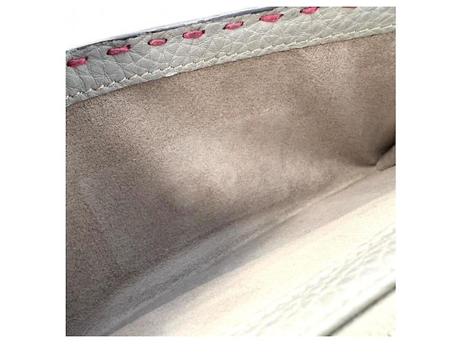 FENDI Selleria Peekaboo Langgeldbörse mit Handnähten Braun Pink - Ansicht 10