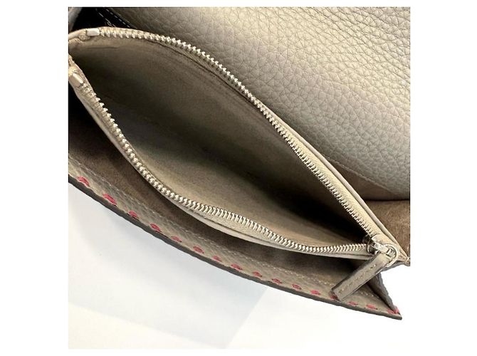 FENDI Selleria Peekaboo Langgeldbörse mit Handnähten Braun Pink - Ansicht 6