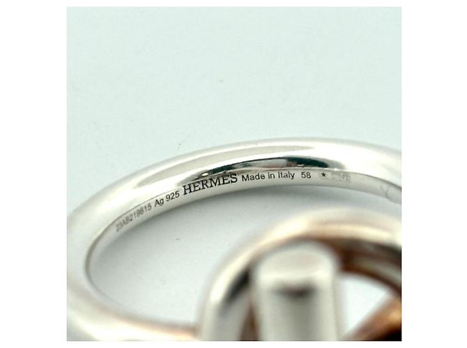 Ring Hermès Anillo de banda HERMES Echappé MM Silver 925 Plata - vista 3