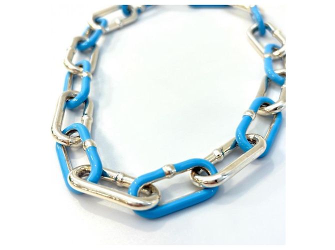 Collana a catena in argento 925 Bottega Veneta Blu - vista 3
