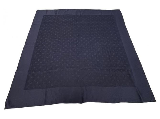 Louis Vuitton Monogram Seidenschal in Navy Marineblau - Ansicht 3