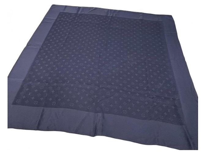 Louis Vuitton Monogram Seidenschal in Navy Marineblau - Ansicht 4