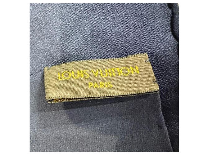 Louis Vuitton Monogram Seidenschal in Navy Marineblau - Ansicht 9