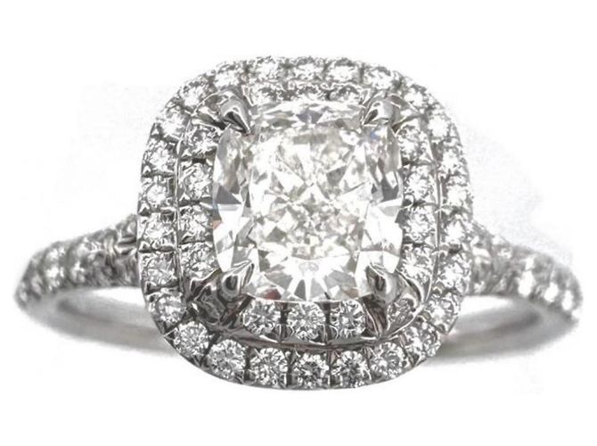 Tiffany & Co. Soleste Diamantring im Cushion-Schliff in Platin 950 - Ansicht 5