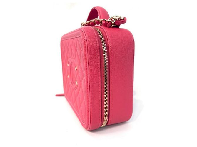 Borsa a tracolla Chanel CC Filigree Vanity Chain Rosa - vista 4