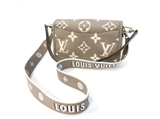 Borsa a Spalla Louis Vuitton Diane Bicolor Empreinte Beige Grigio Crudo - vista 2