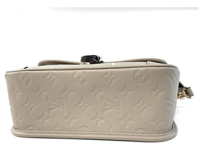Borsa a Spalla Louis Vuitton Diane Bicolor Empreinte Beige Grigio Crudo - vista 5
