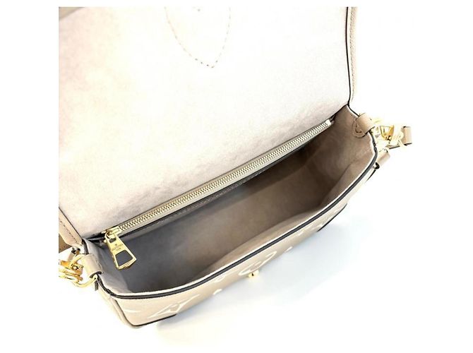 Borsa a Spalla Louis Vuitton Diane Bicolor Empreinte Beige Grigio Crudo - vista 6