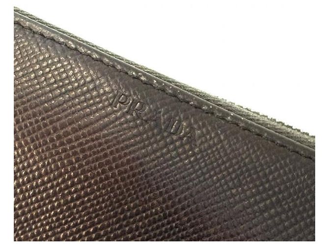 Prada Saffiano Leder Langgeldbörse Braun - Ansicht 7