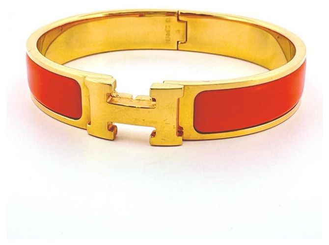 Hermès HERMES Clic Clac PM Emaille Armreif Golden Orange - Ansicht 2
