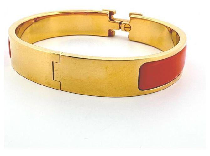 Hermès HERMES Clic Clac PM Emaille Armreif Golden Orange - Ansicht 3